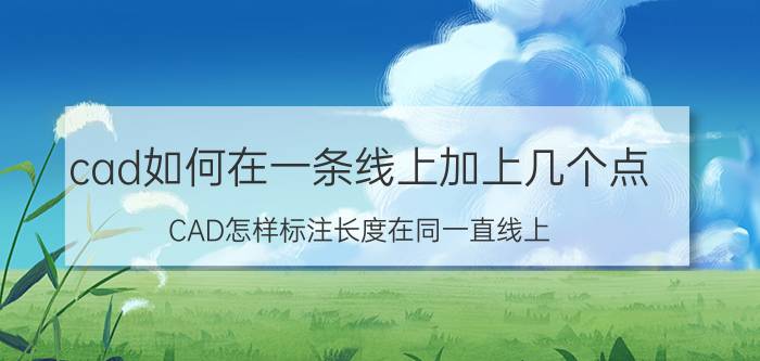 cad如何在一条线上加上几个点 CAD怎样标注长度在同一直线上？